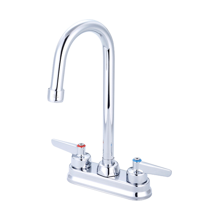 CENTRAL BRASS Two Handle Shell Type Bar/Laundry Faucet, NPSM, Centerset, Chrome, Handle Style: Lever 0094-LE17